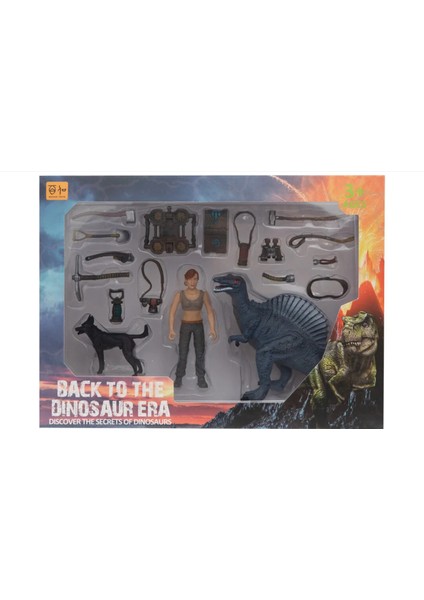 Kadın Figürlü Dinozorlu ve Aksesuarlı Oyun Seti