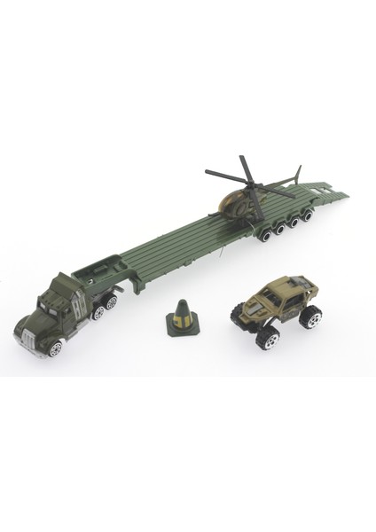 Tır Arazi Aracı ve Helikopterli Metal Askeri Araç Seti modelleri