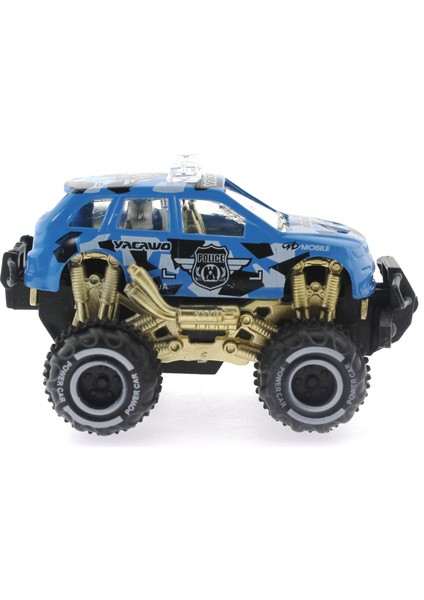 Çek Bırak Mini Off Road Mavi Polis Aracı