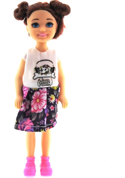 Baonier Çiçek Etekli 14 cm Sarışın Tekli Kız Bebek