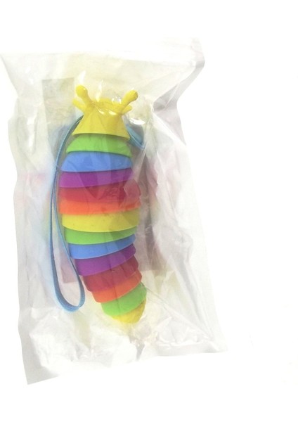 Kıvrılabilen Renkli Plastik Salyangoz Anahtarlık Sarı