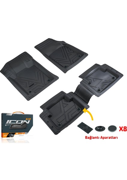 Chery Chance Uyumlu 5d Havuzlu Oto Paspas Icon Serisi Kesilebilir Model Siyah fiyatları