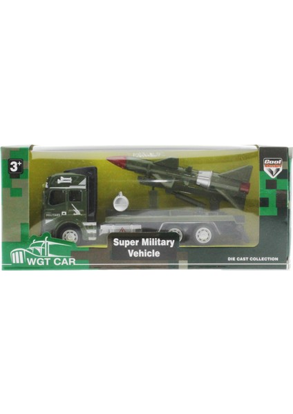 Sürtmeli Die Cast Metal Füze Rampalı Askeri Kamyon