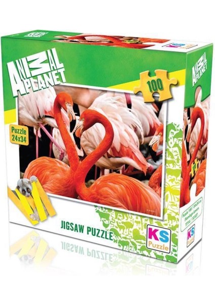 Ks Puzzle 100 Parça Animal Planet Flamingolar