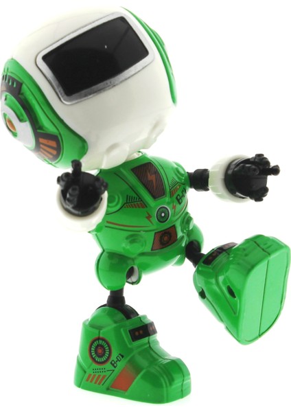 Dekoratif Sesli Işıklı Mini Sevimli Yeşil Robot