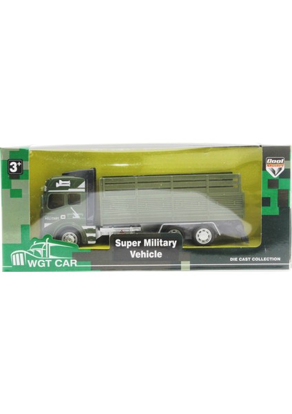 Sürtmeli Die Cast Metal Kasalı Askeri Kamyon