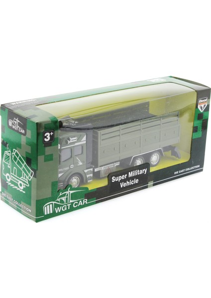 Sürtmeli Die Cast Metal Kasalı Askeri Kamyon
