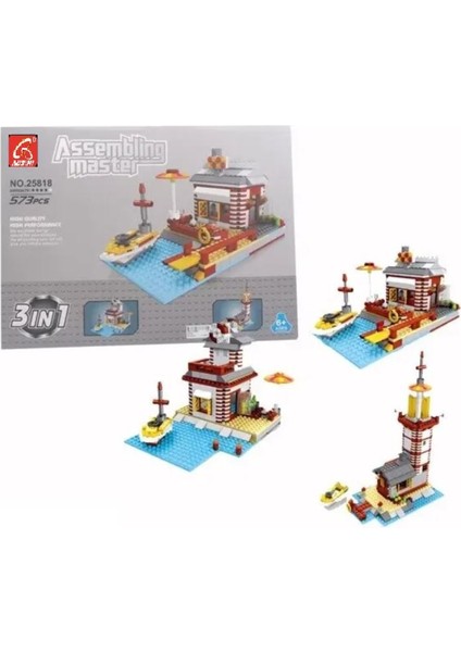 Ausini Assembling Master 573 Parça 3 In 1 Iskele ve Deniz Feneri