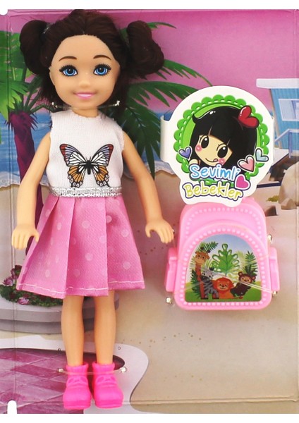 Baonier Beyaz Kelebek Elbiseli Bebeğim Seyahatte