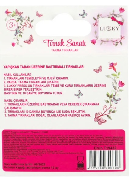 Lukky Şekerleme Baskılı Yapışkanlı Takma Tırnak Seti fiyatları