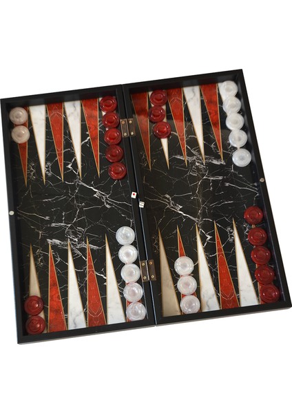 Ks Games Master Classic Tavla Siyah Beyaz Mermer Desenli fiyatları