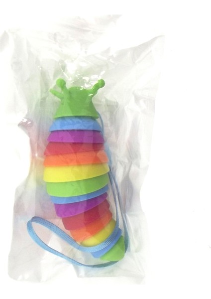 Kıvrılabilen Renkli Plastik Salyangoz Anahtarlık Yeşil