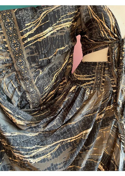 Ipek Yaldızlı Palazzo Pantolon & Bağlamalı Üst Takım – Bohem Şık Tasarım indirimleri