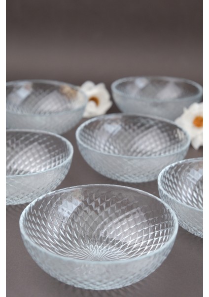 Şeffaf Cam Kase, 13CM, 6'lı Set, Sade Tasarım, Şık ve Kullanışlı. modelleri