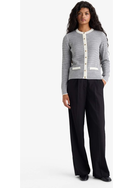 Fitted Bisiklet Yaka Düğmeli Triko Hırka A1107AX25AU fiyatları