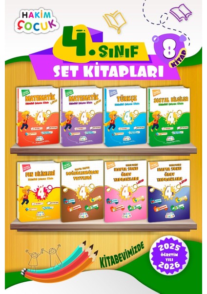 Ilkokul 4. Sınıf Tüm Dersler Set 8 Kitap