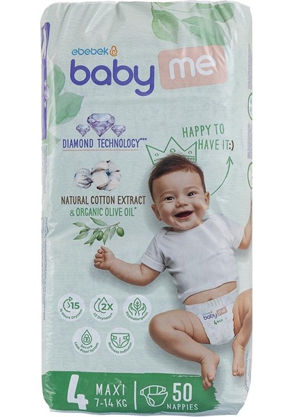 Maxi 4 Numara Bebek Bezi 7-14 kg 50 Adet