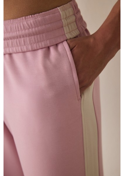 Lila Silky Feel Normal Bel Parçalı Eşofman Altı modelleri