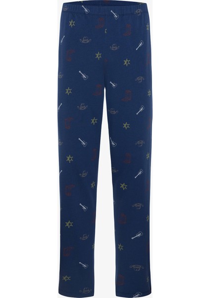 Erkek Cowboy Slogan Baskılı Pijama Takımı modelleri
