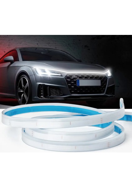 Peugeot 504 Uyumlu Kaput Ledi, Gündüz Ledi, Silikon 150CM Beyaz LED Şerit