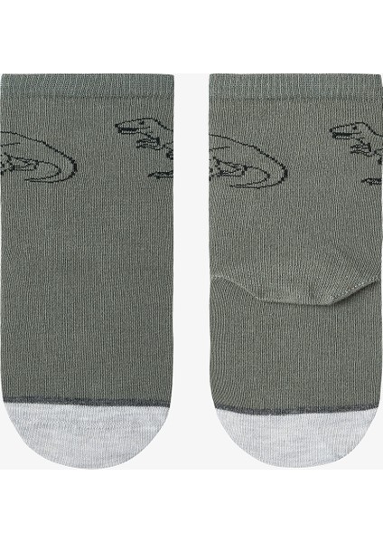 Erkek Çocuk T-Rex Dinozor Desenli 3'lü Soket Çorap modelleri