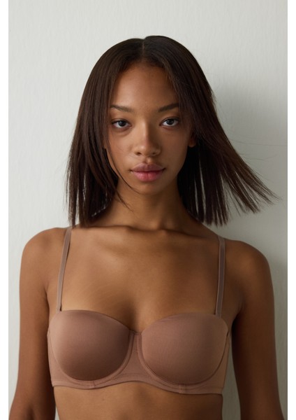 Açık Kahverengi Bloom Balenli Sütyen