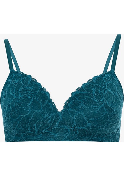 Petrol Yeşili Cosy Dantelli Balensiz Dolgusuz Sütyen