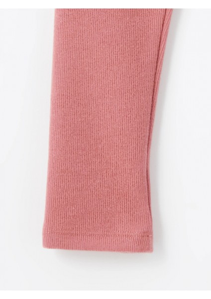 Lcw Kids Ekru Bisiklet Yaka Uzun Kollu Kız Çocuk Kazak ve Tayt 2'li Takım