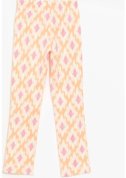 Lcw Dream Mercan Gömlek Yaka Desenli Kısa Kollu Kadın Pijama Takımı