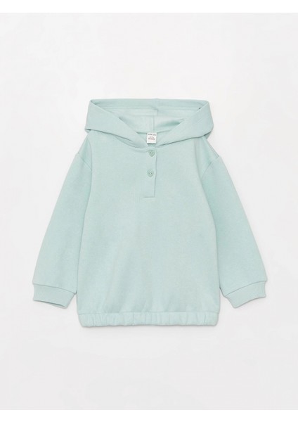 Lcw Baby Turkuaz Kapüşonlu Uzun Kollu Basic Kız Bebek Sweatshirt ve Eşofman Alt 2'li Takım fiyatları