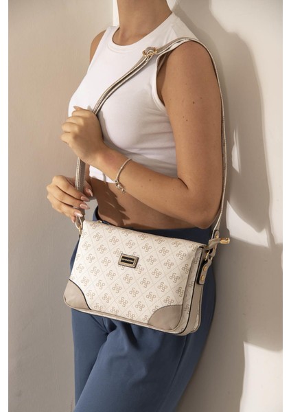 Silver & Polo Bej - Kum SP784 Kadın Çapraz Çanta