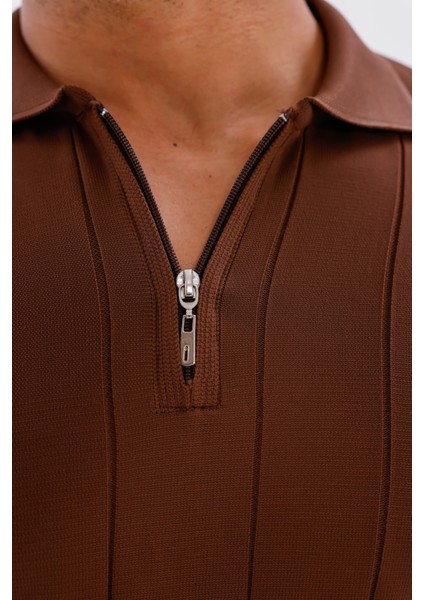 Erkek Yarım Fermuarlı Polo Yaka Triko Kazak fırsatları