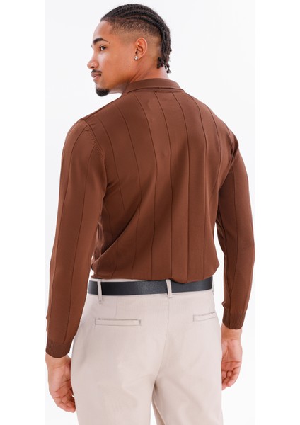 Erkek Yarım Fermuarlı Polo Yaka Triko Kazak indirimleri