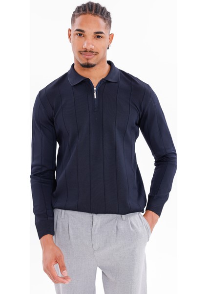 Erkek Yarım Fermuarlı Polo Yaka Triko Kazak fırsatları