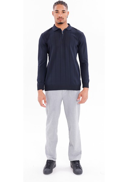 Erkek Yarım Fermuarlı Polo Yaka Triko Kazak indirimleri