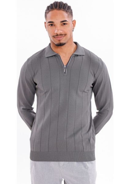 Erkek Yarım Fermuarlı Polo Yaka Triko Kazak fırsatları