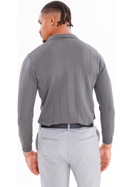 Erkek Yarım Fermuarlı Polo Yaka Triko Kazak indirimleri