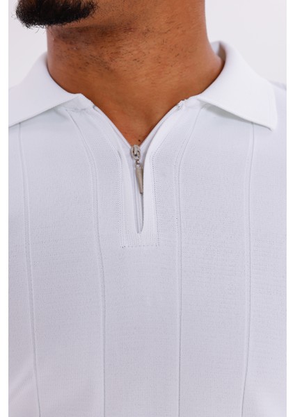 Erkek Yarım Fermuarlı Polo Yaka Triko Kazak modelleri