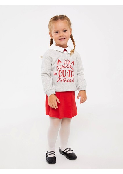 Lcw Baby Gri Gömlek Yaka Uzun Kollu Kız Bebek 3'lü Takım fiyatları