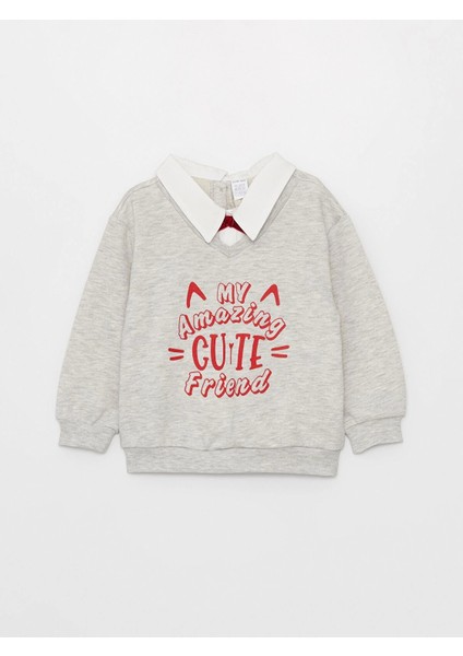 Lcw Baby Gri Gömlek Yaka Uzun Kollu Kız Bebek 3'lü Takım indirimleri