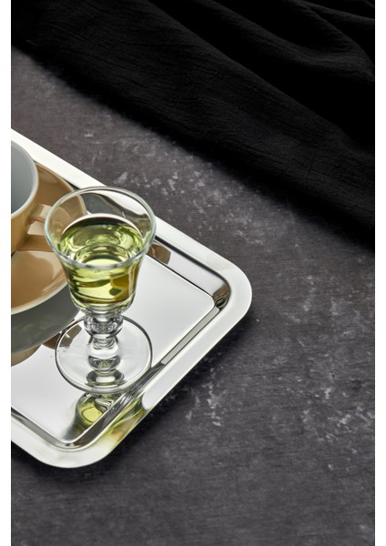 Bacche Rosso Kulp Desenli Krom Tepsi, 22X16CM, Şık ve Zarif Sunum Için Ideal fırsatları