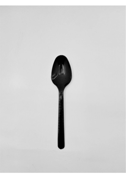 Siyah Plastik Kaşık Seti, 100 Adet, Dayanıklı ve Kullanışlı, Mutfak Ihtiyaçlarınız Için Ideal