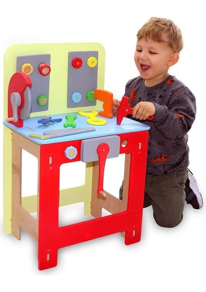 1014 Ahşap Tamirci Tezgahı - Lulubere Oyuncak indirimleri