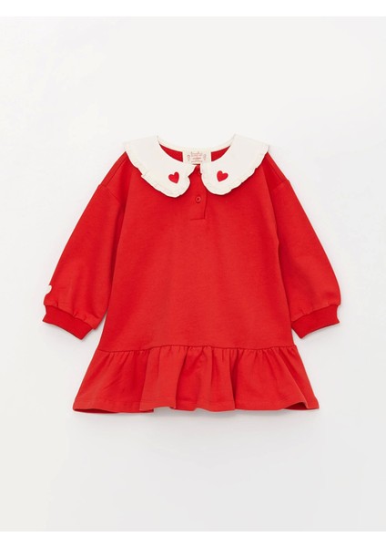 Linalin By Pelin Akil Kırmızı Bebe Yaka Kız Bebek Elbise modelleri