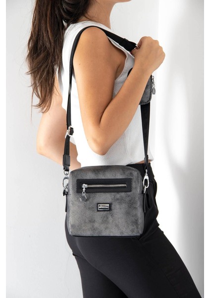 M.gümüş - Siyah SP1038 Kadın Çapraz Çanta