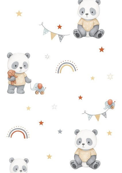 %100 Pamuk Bebek Nevresim Takımı 100X150 | Gökkuşağı ve Panda Desenli modelleri