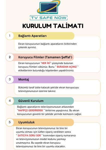 Samsung 47'' Inç 119 Ekran Televizyonlar Için Uyumlu Tv Ekran Koruyucu