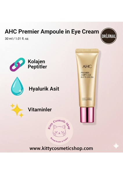 Premier Ampoule In Eye Cream Collagen T4 Kolajenli Yüksek Besleyici Ampul Göz Kremi 40ML