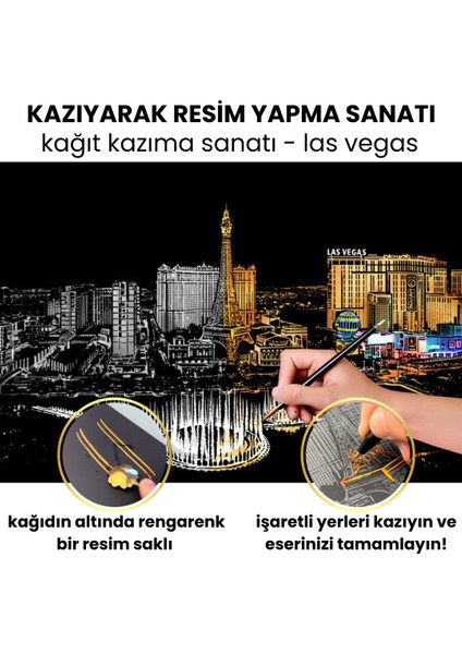 Kazıyarak Resim Yapma Sanatı – Hobi Çizim Kitleri – Scratch Art Kazıma Sanatı Seti - Kalem Dahil