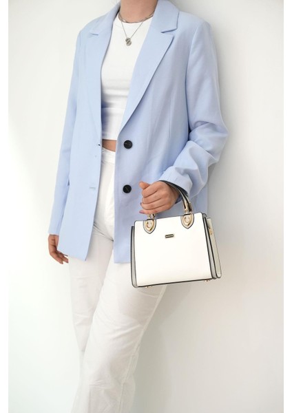 Beyaz - A.gri SP1133 Kadın El Çantası